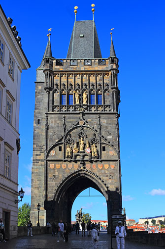 Czech Rep, PRAGUE, Charles Bridge, Old Town Bridge Tower, detail, CZ1430JPL A 503 deep