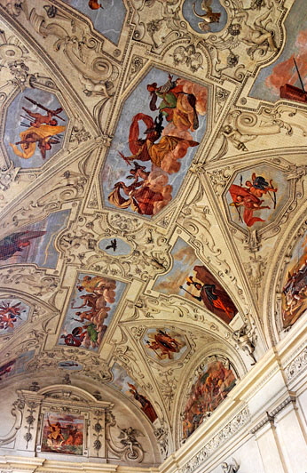 Czech Rep, PRAGUE, Mala Strana, Wallenstein Palace (Senate building), ceiling paintings, CZ1534JPL 533 deep