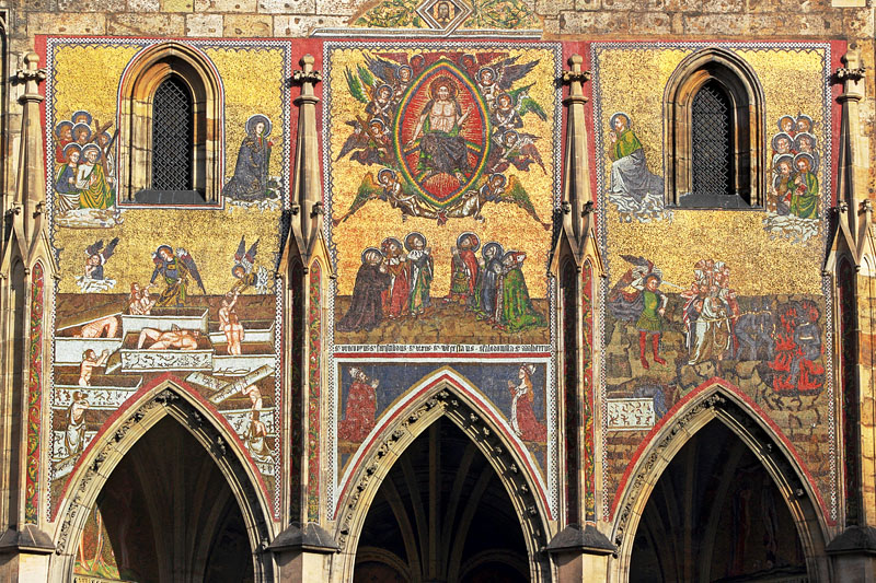 Czech Rep, PRAGUE, Prague Castle complex, St Vitus Cathedral, Last Judgement mosaics, CZ1238JPL 800