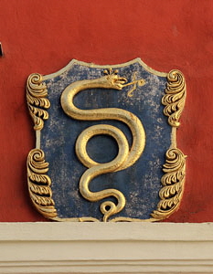 Czech Rep, PRAGUE, old town, house sign, CZ1630JPL 300 deep
