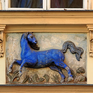Czech Rep, PRAGUE, old town, house sign, CZ1635JPL 300 deep