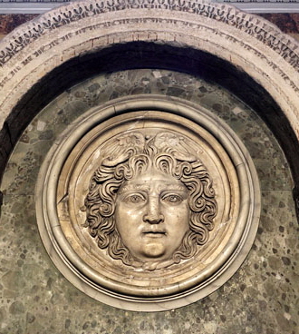 TURKEY, Istanbul, Archaeological Museums, Medallion with Medusa's Head, TUR1475PL 400 deep