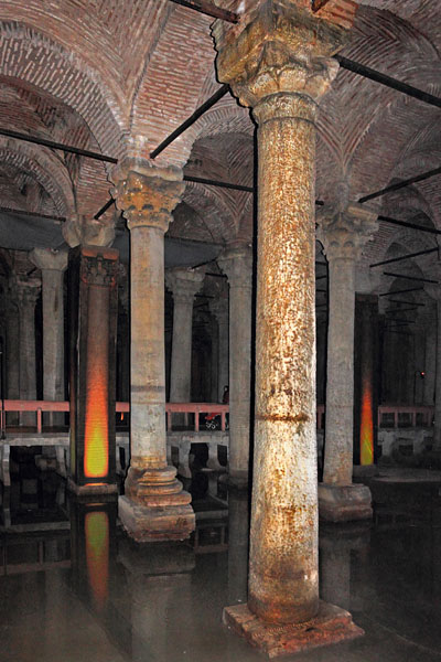 TURKEY, Istanbul, Byzantine Basilica Cisterns,  Marble Columns, TUR947JPL A 400