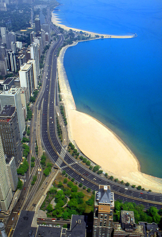 USA, Illinois, CHICAGO, Chicago beach, view from John Hancock Tower, US2673JPL A 560