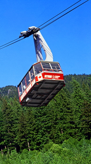 CANADA, British Columbia, VANCOUVER, Grouse Mountain, Skyride cable car, CAN947JPL A 569 deep
