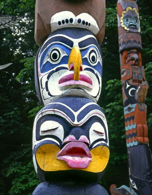 CANADA, British Columbia, VANCOUVER, Stanley Park, Totem Pole, CAN595JPL A 320
