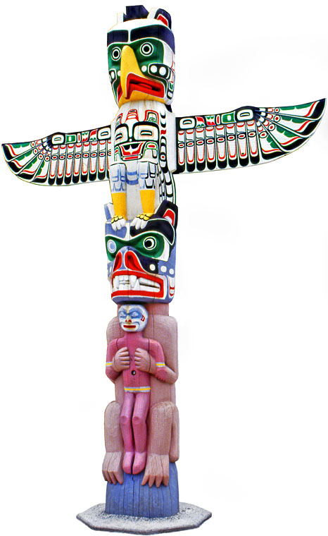 CANADA, British Columbia, VANCOUVER, Stanley Park, Totem Pole, CAN929JPL A Cut Out A 760 deep
