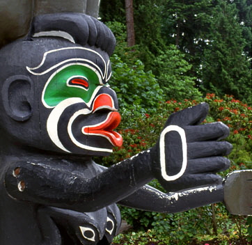 CANADA, British Columbia, VANCOUVER, Stanley Park, Totem Pole detail, CAN644JPL A 362
