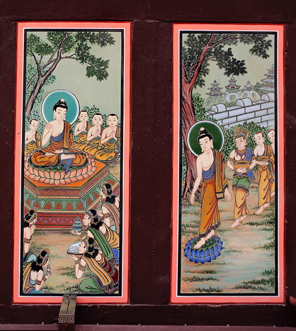 South Korea, SEOUL, Jogyesa Temple, murals of Buddha's life, SK276JPL A 700