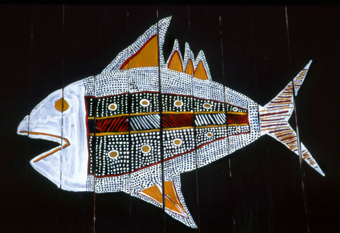 AUSTRALIA, Northern Territory, Darwin, TIWI ISLANDS (Bathurst), Aboroginal art in catholic church, AUS522JPL A 495