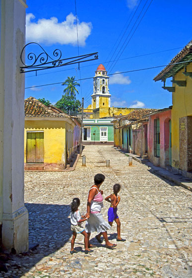 CUBA, Trinidad, old town street, CUB167JPL 560 deep