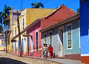 CUBA, Trinidad, old town street, and houses, CUB308JPL 216 deep