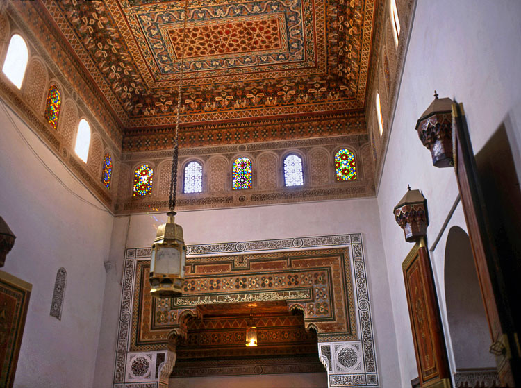 MOROCCO, Marrakesh, Royal palace (Bahia), rooms, cedar wood ceilings, MOR316JPL A 750