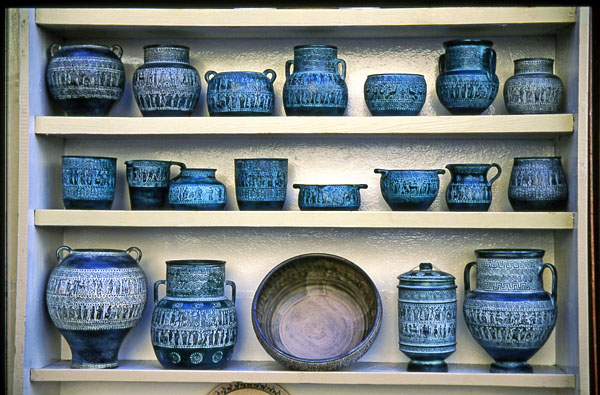 ITALY, Campania, Amalfi Coast, AMALFI, local hand made pottery display (for sale), ITL1199JPL 600