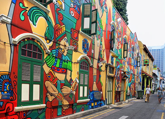 SINGAPORE, Kampong Glam, Arab Quarter, Haji Lane, Murals, SIN1502JPL A 600