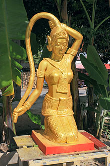 LAOS, Luang Prabang, Wat Munna, goddess Phra Mae Thorani statue, LAO814JPL 220
