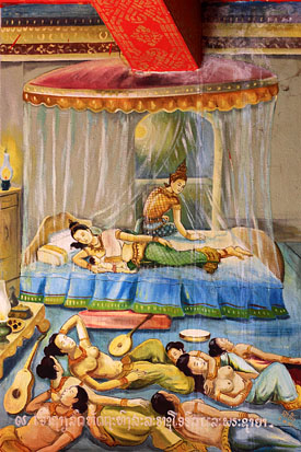 LAOS, Luang Prabang, Wat Pa Phon Phao, murals, LAO837JPL 275