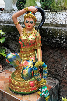 LAOS, Luang Prabang, Wat Sensoukharam, goddess Phra Mae Thorani statue, LAO428JPL 220