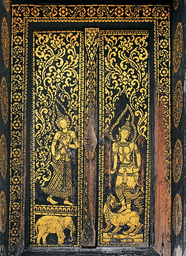 LAOS, Luang Prabang, Wat That Luang Rasamahavihane, The Sim, gilded door, LAO675JPL 365