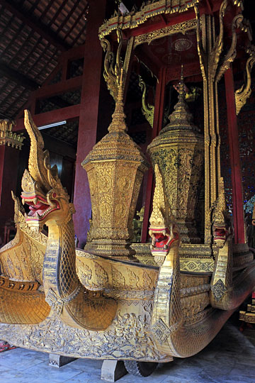 LAOS, Luang Prabang, Wat Xiengthong, carriage house, elaborate funerary cariage, LAO547JPL 360