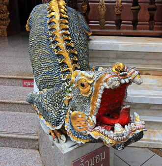 Northern Thailand, CHIANG MAI, Wat Phra That Doi Suthep temple, mythical guardian figure, THA4617JPL  330