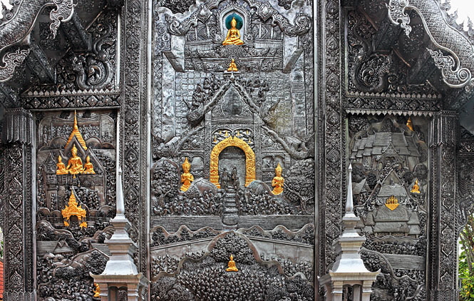 Northern Thailand, CHIANG MAI, Wat Sri Suphan, ubisot relief carvings, THA4810JPL  A 665