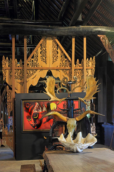 Northern Thailand, CHIANG RAI, Bann Dam (Black House) Museum, main sanctuary hall, THA5520JPL  370