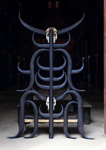 Northern Thailand, CHIANG RAI, Bann Dam (Black House) Museum, main sanctuary hall, THA5529JPL  320 deep