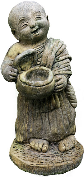 Northern Thailand, CHIANG RAI, Wat Phra Kaeo, small statue of monk, THA5061JPL A  270