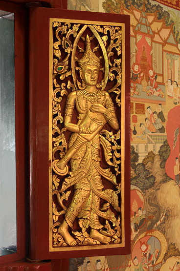 Northern Thailand, CHIANG RAI, Wat Phra Sing, viharn, releif art, THA4880JPL  370