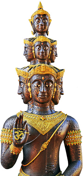 Northern Thailand, CHIANG RAI, Wat Phra That Doi Chom Thong, deity statue, THA4865JPL  A 270