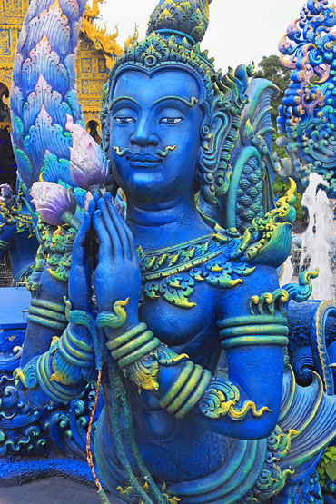 Northern Thailand, CHIANG RAI, Wat Rong Suea Ten (Blue Temple), deity statue, THA4524JPL  370