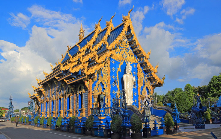 Northern Thailand, CHIANG RAI, Wat Rong Suea Ten (Blue Temple), ordination hall, THA4518JPL  740