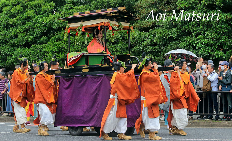 Japan, KYOTO, Aoi Matsuri Festival procession, Saio-Dai in a palanquin, 15 May 2024, JPN827JPL 950 captioned