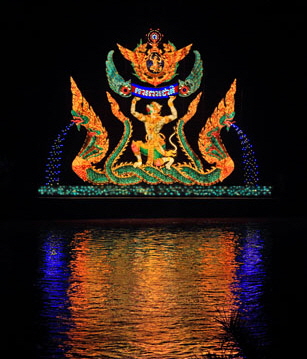 CAMBODIA, Phnom Penh, Water Festival, illuminated flotillas, Tonle Sap River, CAM1578JPL A 460 deep