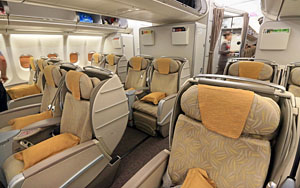 Asiana Airlines, Airbus A330, Business Class cabin, Seoul to Phuket,  A 300