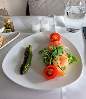 Asiana Airlines, Airbus A350, Business Smartium, dining, lunch, starter A 278