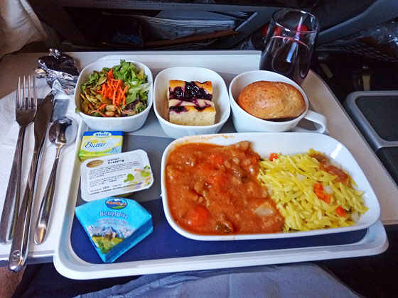 Lufthansa, Airbus A330, Premium Economy, lunch, Bahrain to Frankfurt, A 560