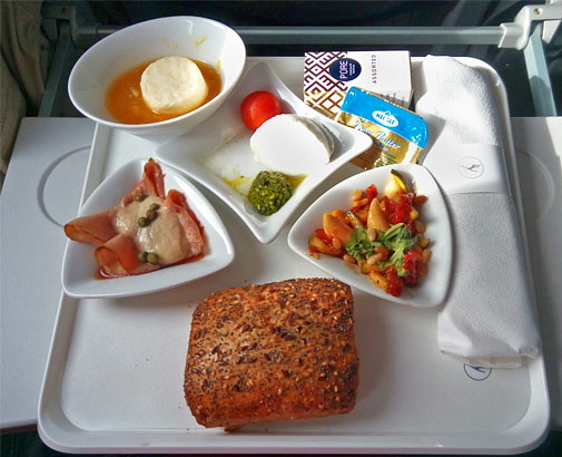 Lufthansa, Airbus A320, Business Class, Lunch, Frankfurt to London, 410 deep