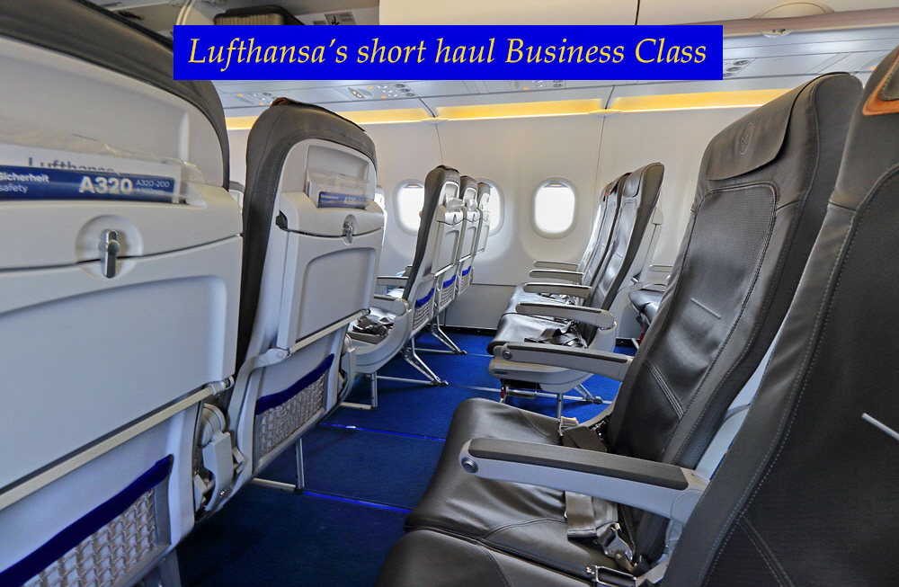 Lufthansa, Airbus A320, Business Class seating,   4000 A 1000 caption