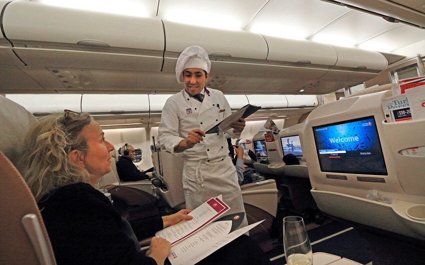 Turkish Airlines, Airbus A330, Business Class, on board chef,  A 850