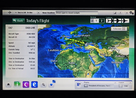 Emirates, A380, Business Class cabin, Dubai to London (coming from Singapore), A 500
