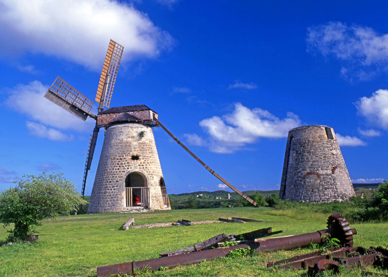 ANTIGUA, Betty Hope Estate, restored sugar mills, ANT636JPL A 800