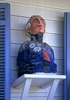 ANTIGUA, Nelson's Dockyard, Admiral's House, wooden figure of Nelson, ANT828JPL A 360 deep