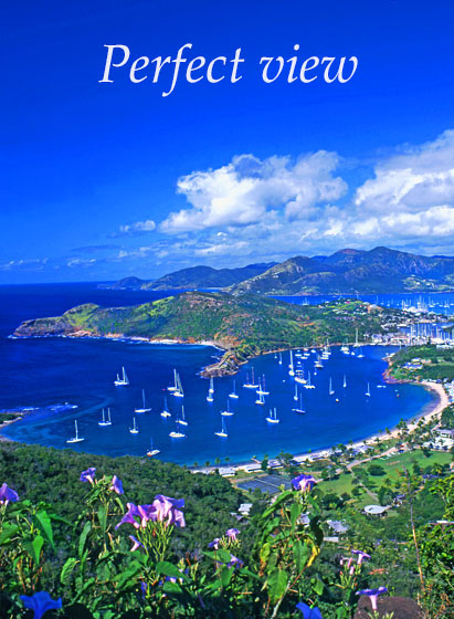 ANTIGUA, Nelson's Dockyard and English Harbour, view from Shirley Heights, ANT620JPL 560 deep captioned