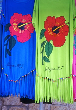ANTIGUA, St John's, shopping, tops with hibiscus flowers designs, ANT846JPL A 250