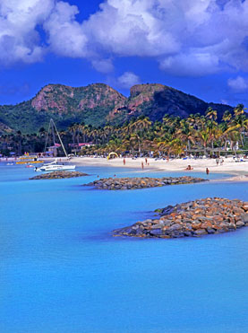 ANTIGUA, West Coast, island view and Jolly Beach, ANT700JPL A 277