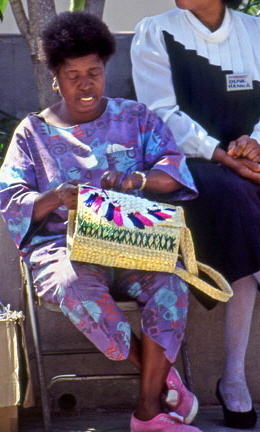 Straw Market, woman weaving basket, BAH114JPLA  400 wide
