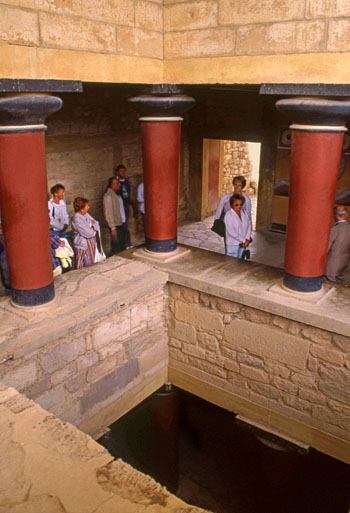 Greek Islands, CRETE, Iraklion, PALACE OF KNOSSOS, east wing interior, GIS1122JPL 350