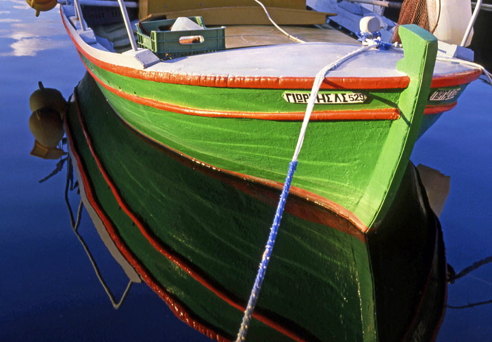 Greek Islands, CRETE, green fishing boat, GIS1051JPL 750